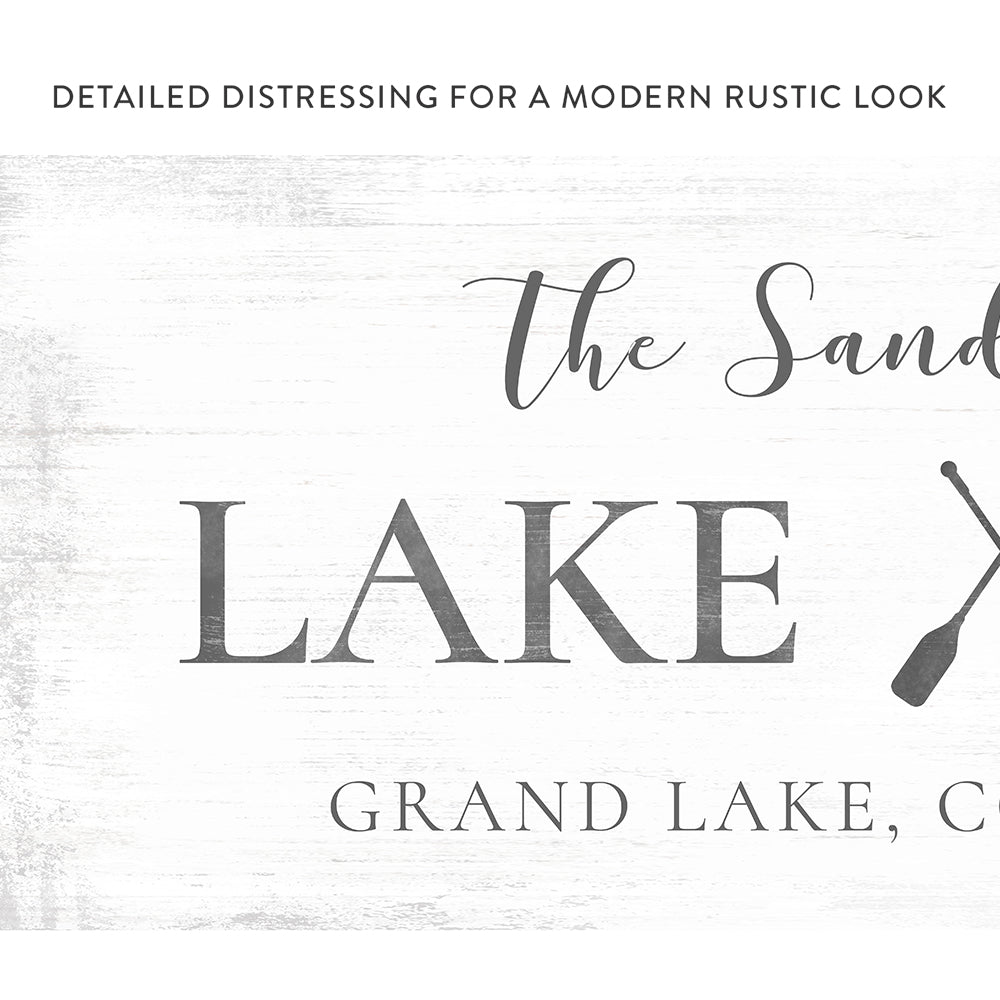 Large Lake House Sign Personalized