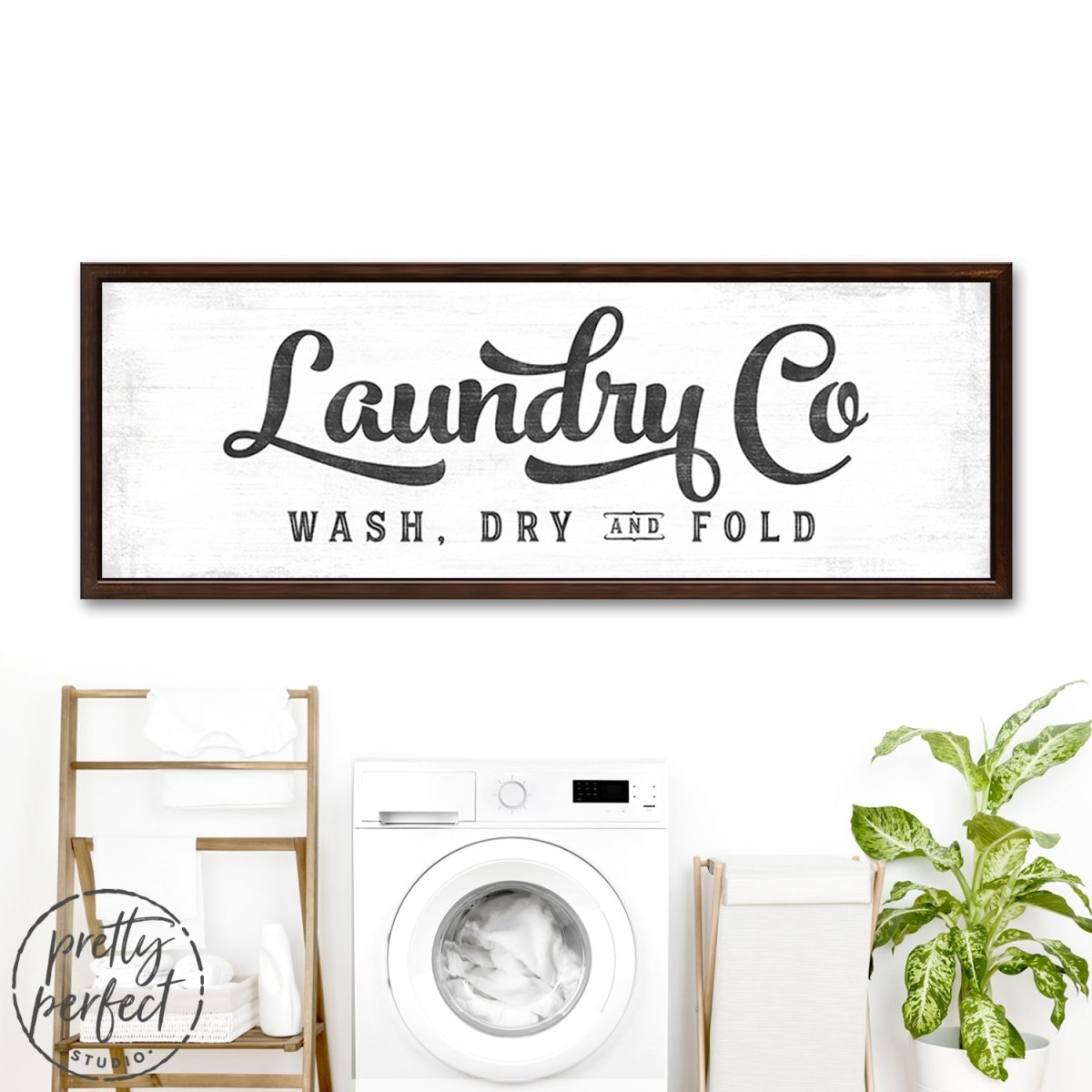 Laundry Co. Sign Above Washer in Laundry Room - Pretty Perfect Studio
