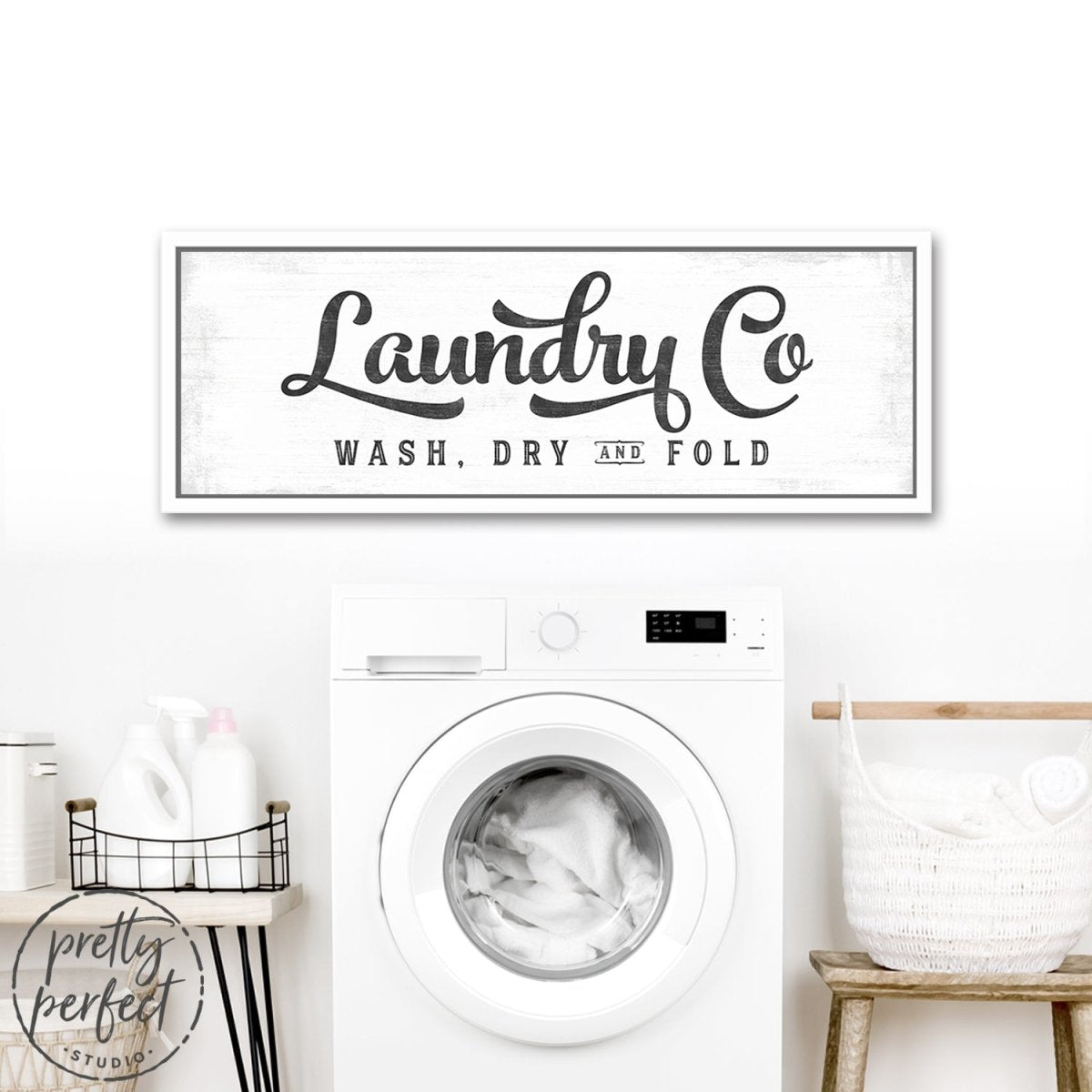 Laundry Co. Sign Above Washer in Laundry Room - Pretty Perfect Studio
