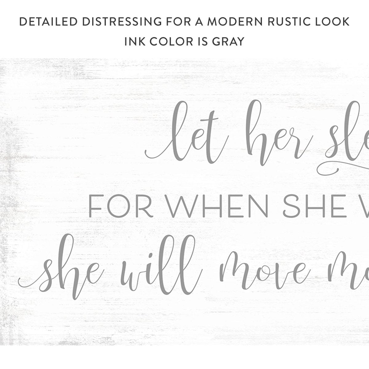 Let Her Sleep for When She Wakes She Will Move Mountains Wall Art With Modern Rustic Look - Pretty Perfect Studio