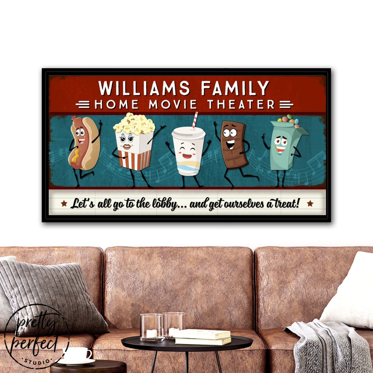 Home Movie Theater Canvas Sign Above the Couch - Pretty Perfect Studio