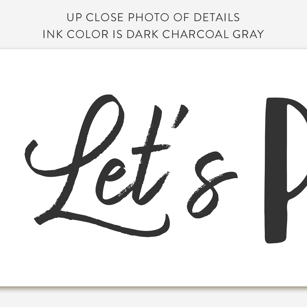 Let's Play Sign Showing Close Up Details of the Wall Art - Pretty Perfect Studio