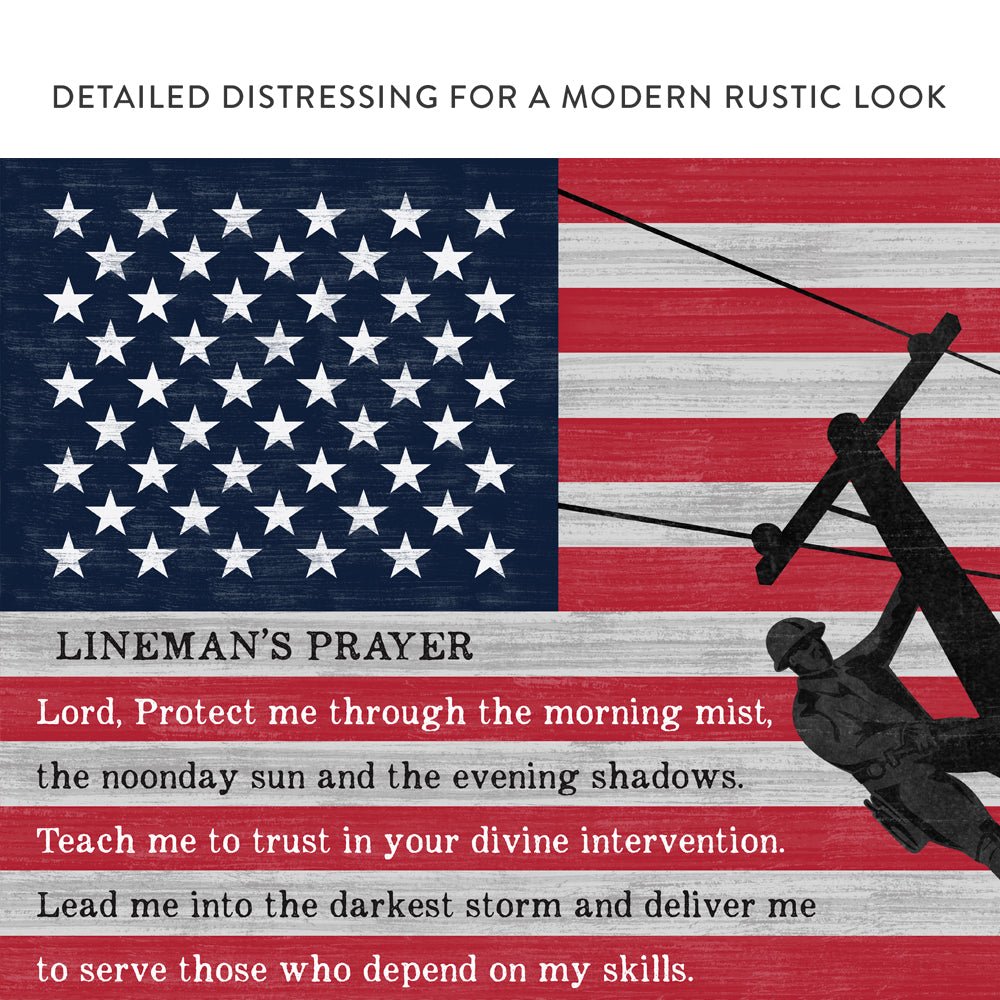 Lineman's Prayer Large Canvas Sign - Pretty Perfect Studio