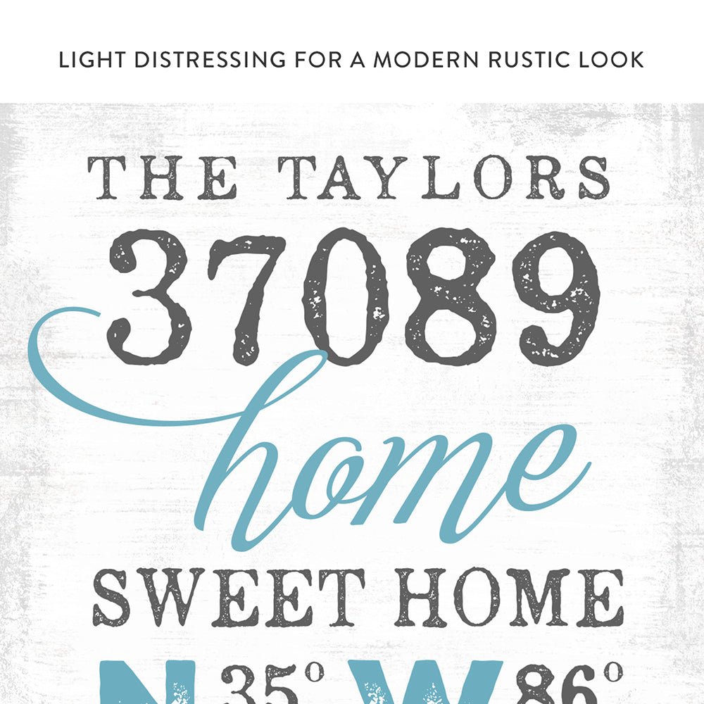 Location Sign With Name and Zip Code With Rustic Look - Pretty Perfect Studio