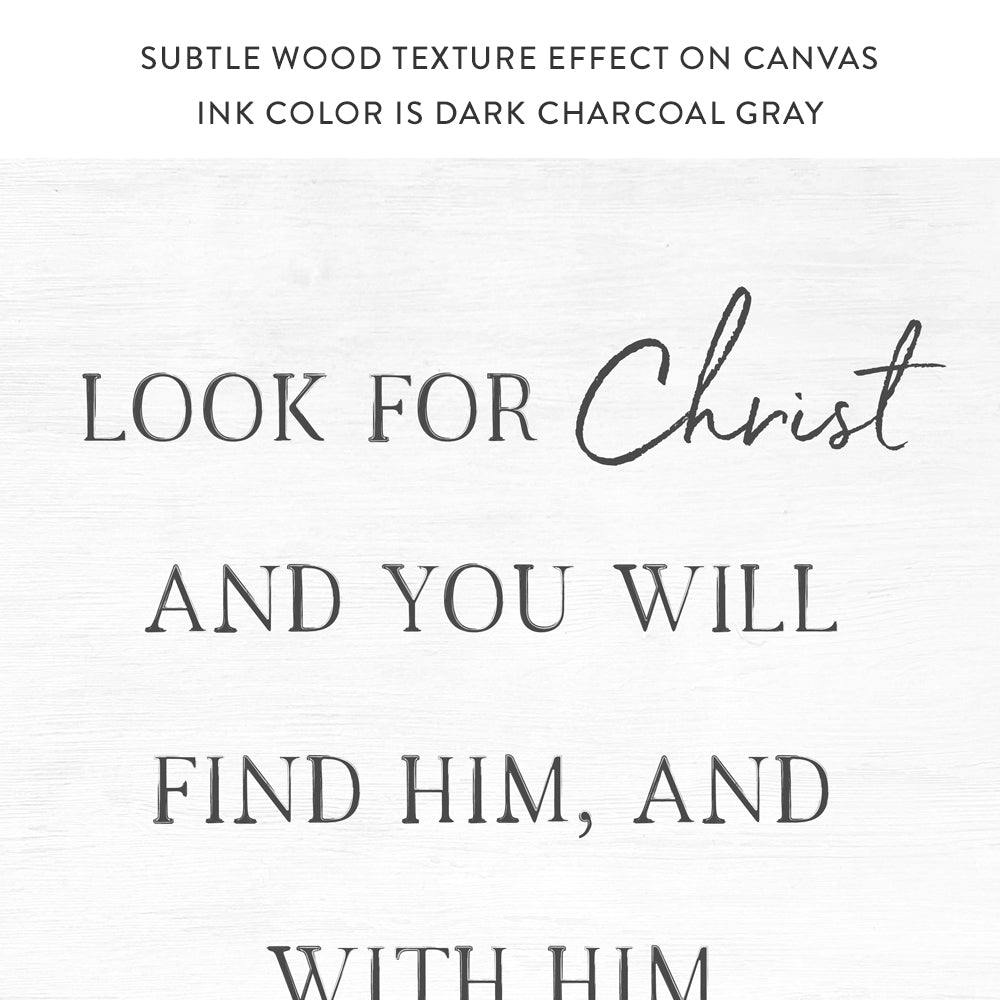 Look For Christ CS Lewis Sign With Wood Texture Effect on Canvas - Pretty Perfect Studio