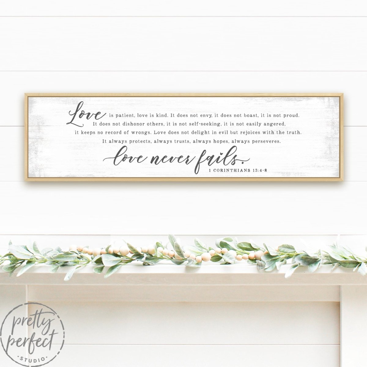 Love Is Patient, Love is Kind Bible Verse Wall Art - Pretty Perfect Studio