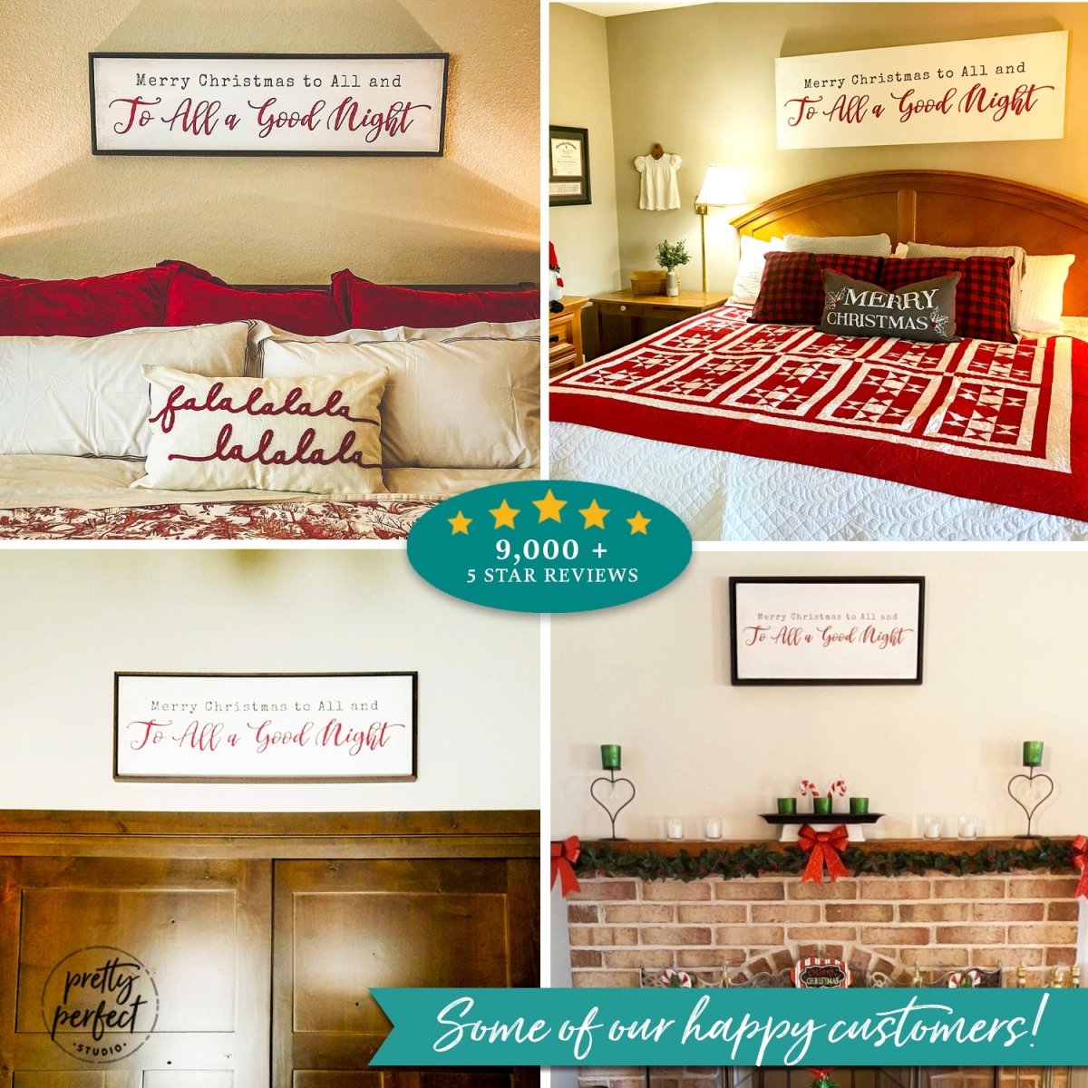 Customer product review for merry christmas to all and to all a good night wall art by Pretty Perfect Studio