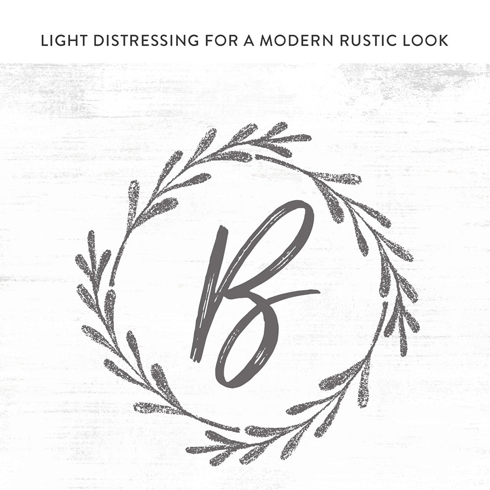 Monogram Custom Family Name Sign With Distressed Rustic Look - Pretty Perfect Studio