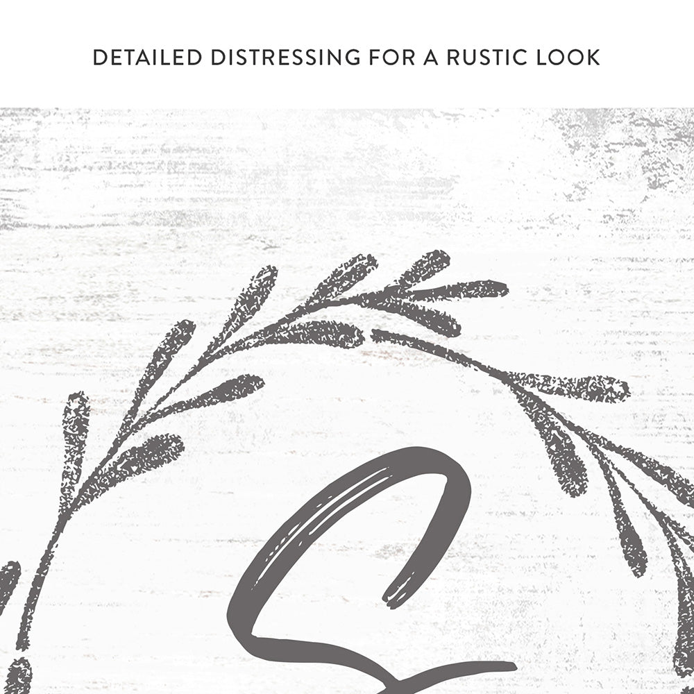 Monogram Family Name Sign With Rustic Look - Pretty Perfect Studio