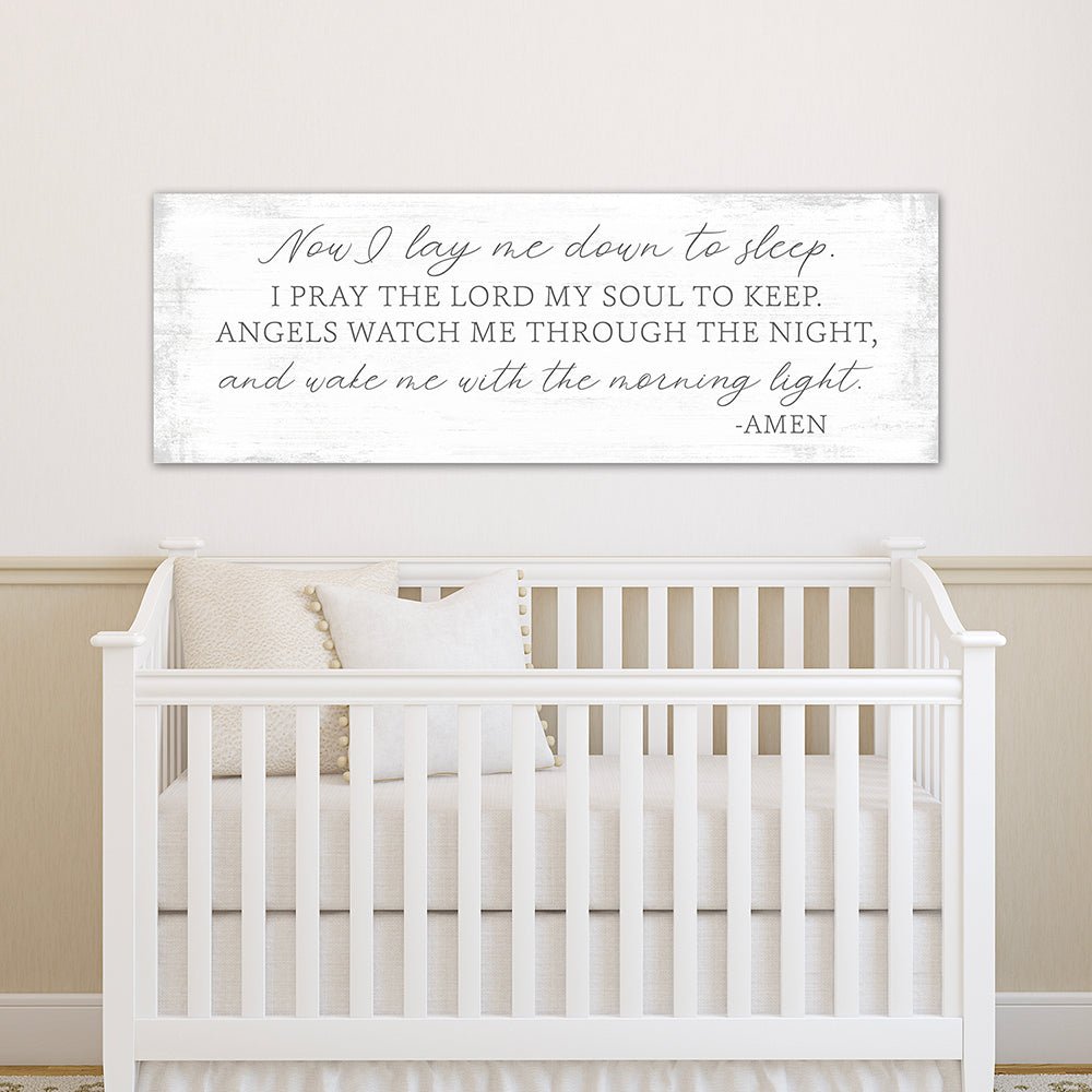 Now I Lay Me Down To Sleep Sign in Nursery - Pretty Perfect Studio