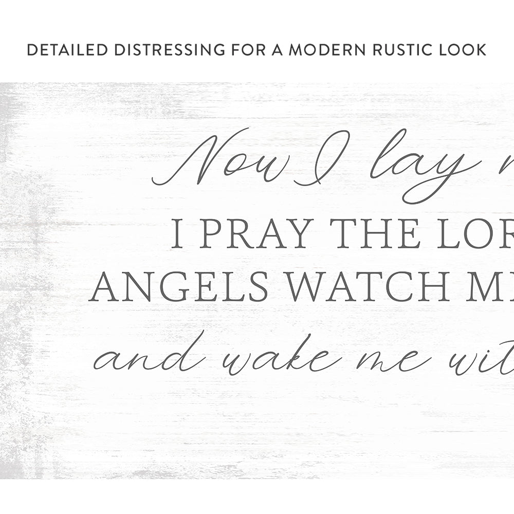 Now I Lay Me Down To Sleep Sign With A Distressed Modern Rustic Look - Pretty Perfect Studio