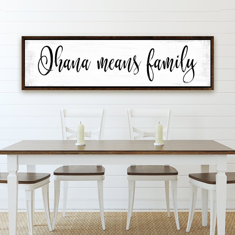 Ohana Means Family Quote Sign Above Table - Pretty Perfect Studio