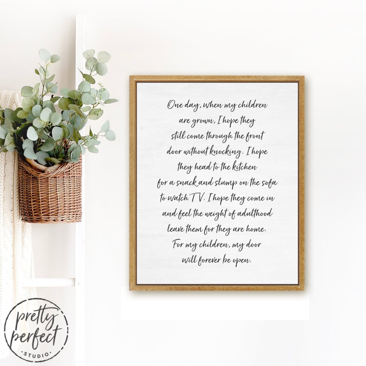 One Day When My Children Are Grown Canvas Sign Hangin In Family Room - Pretty Perfect Studio