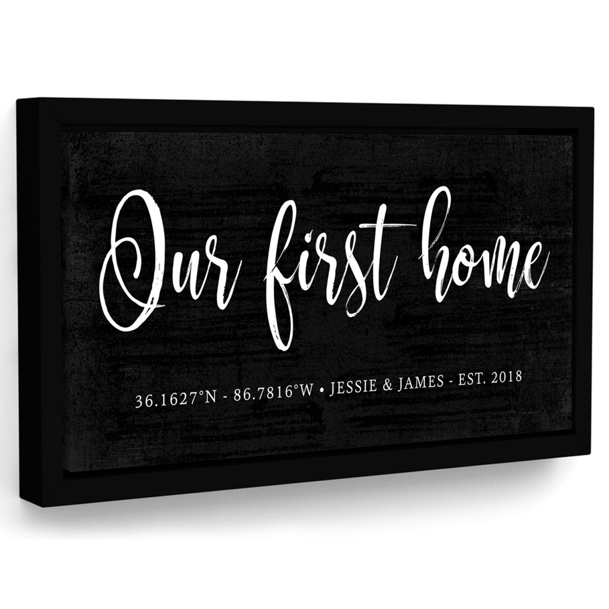 Our First Home Personalized Sign With Name and Established Date - Pretty Perfect Studio