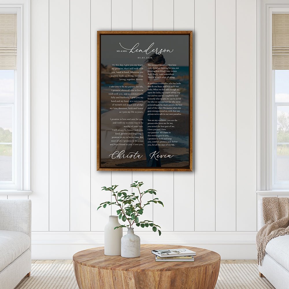 Our Vows Wall Art Personalized In Family Room - Pretty Perfect Studio