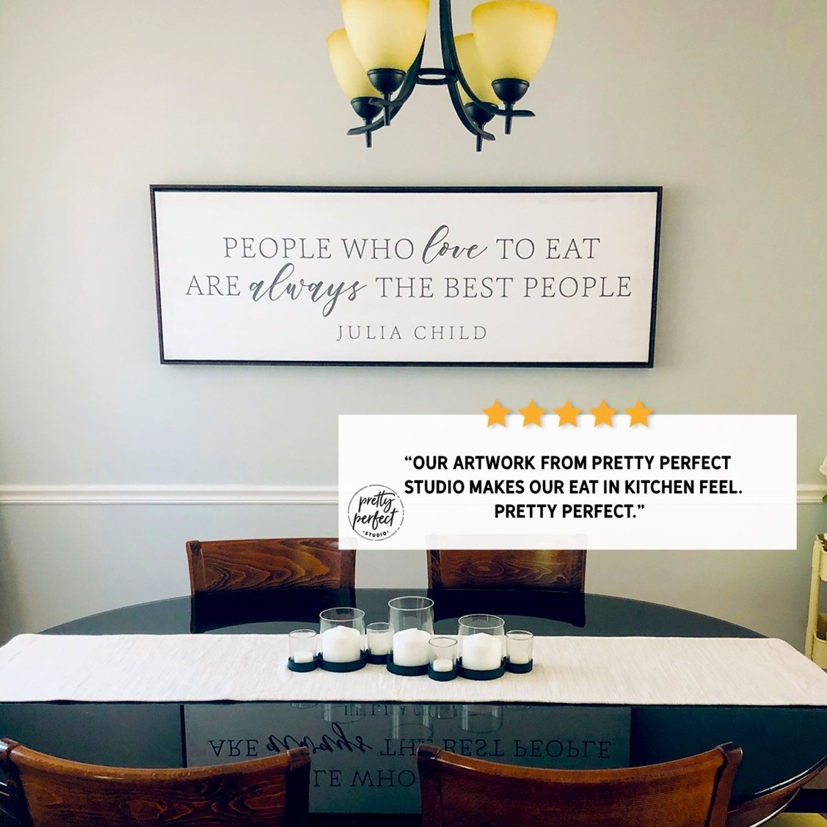 Customer product review for people who love to eat are always the best people sign by Pretty Perfect Studio