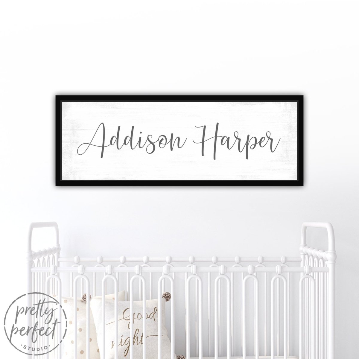 Baby Girl's Personalized Name Canvas Wall Art for the Nursery Room Above Crib - Pretty Perfect Studio