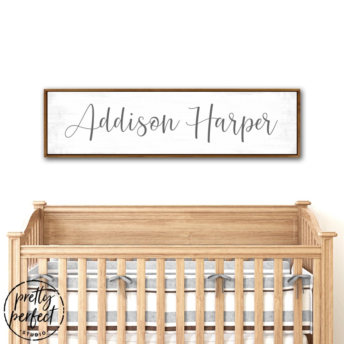 Baby Girl's Personalized Name Canvas Wall Art for the Nursery Room Above Crib - Pretty Perfect Studio