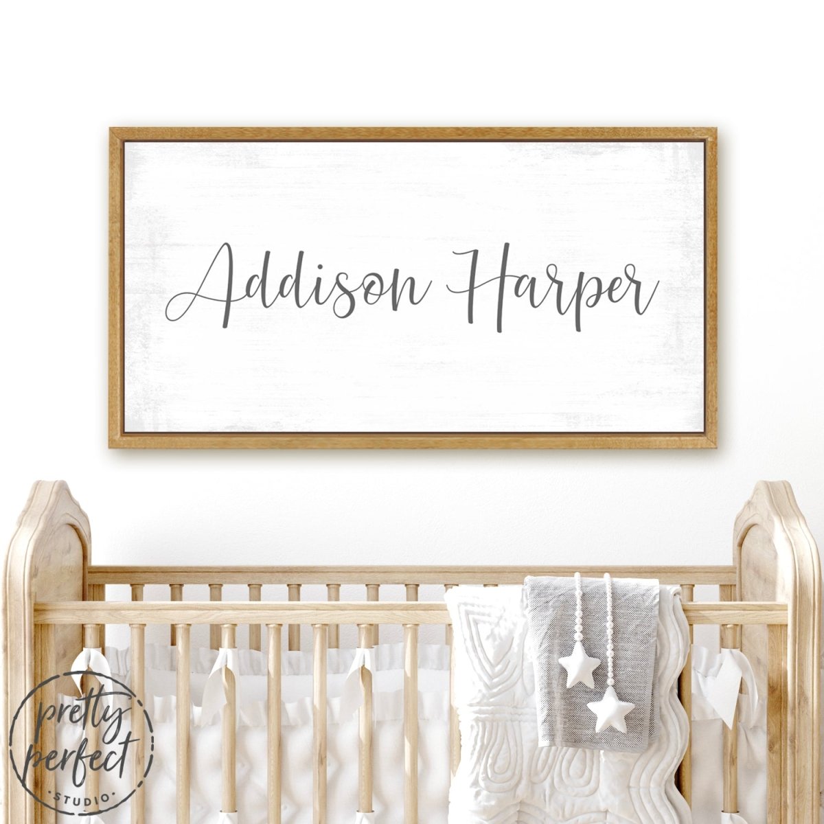 Baby Girl's Personalized Name Canvas Wall Art for the Nursery Room Above Crib - Pretty Perfect Studio