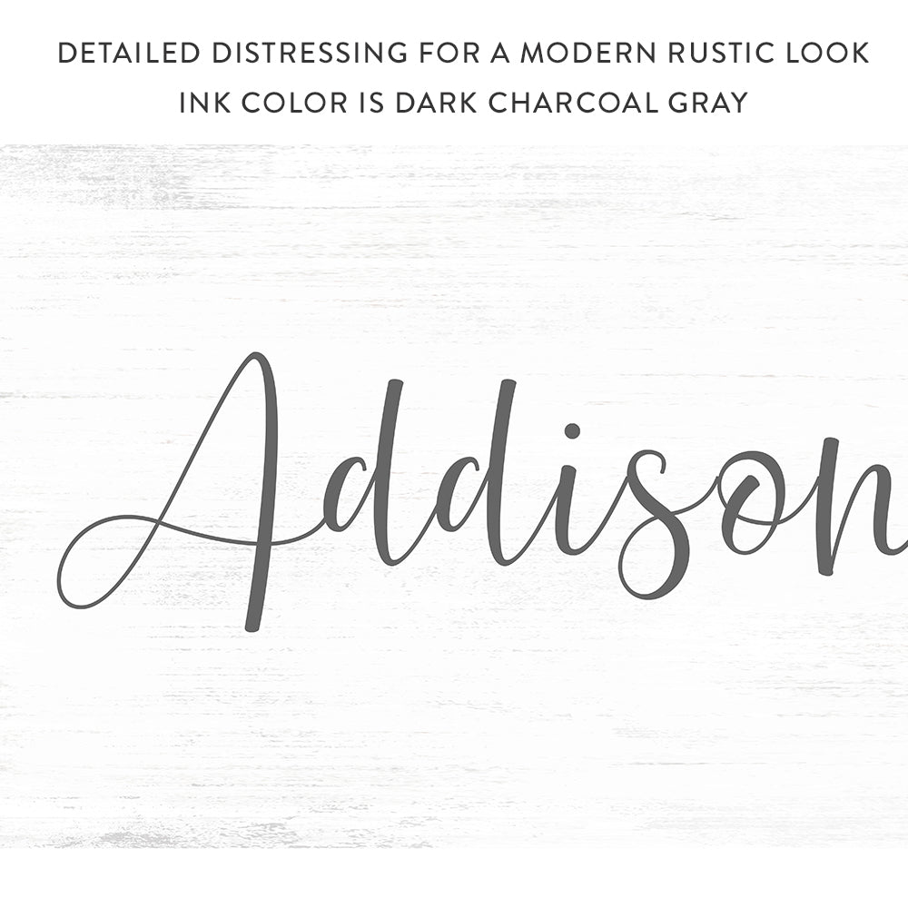 Baby Girl's Personalized Name Canvas Wall Art for the Nursery Room Rustic Look - Pretty Perfect Studio