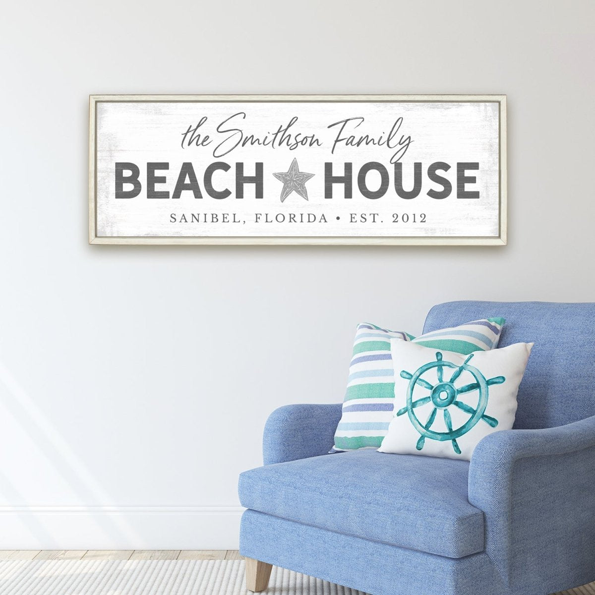 Personalized Beach House Family Name Sign