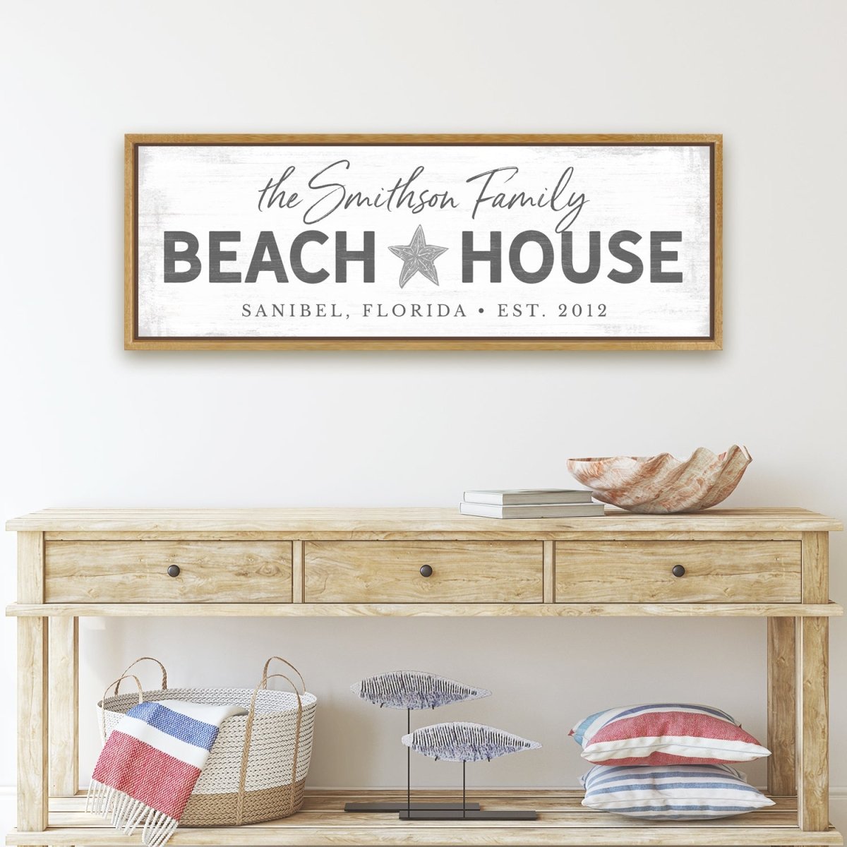 Personalized Beach House Family Name Sign