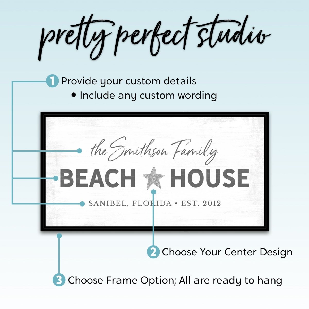 Personalized Beach House Family Name Sign