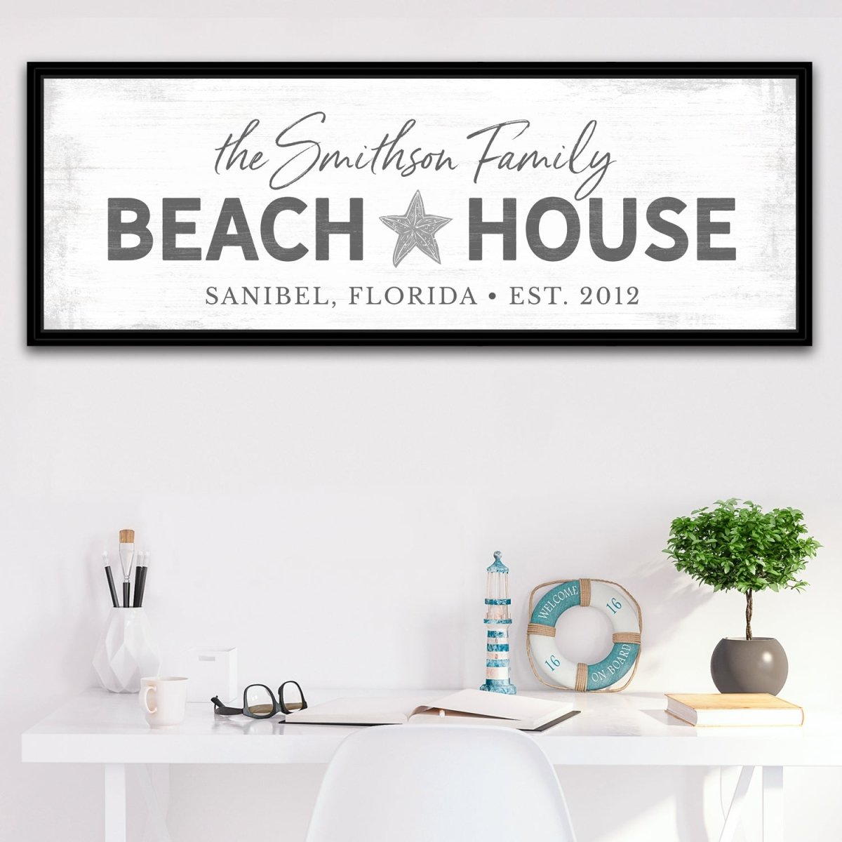 Personalized Beach House Family Name Sign
