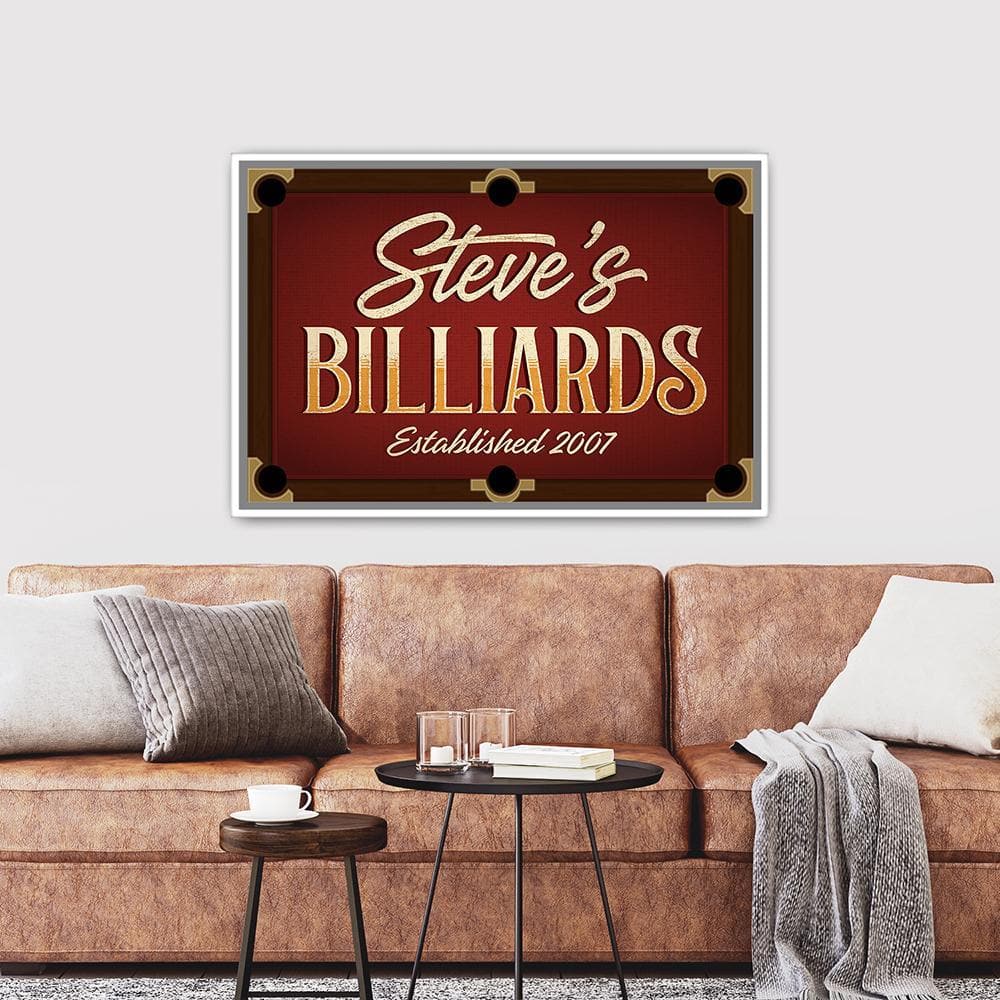 Personalized Billiards Sign | Pool Table Sign - Pretty Perfect Studio