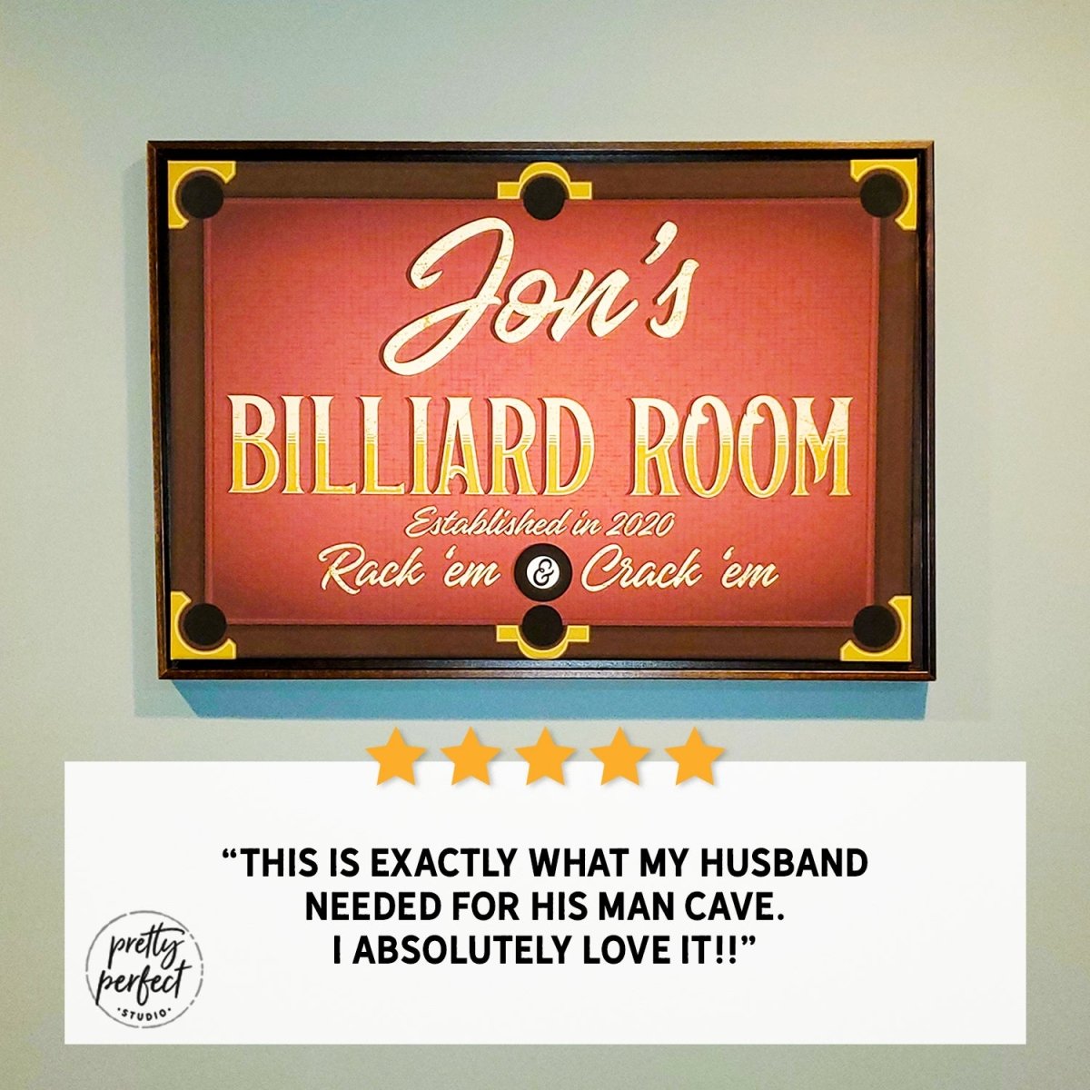 Personalized Billiards Sign | Pool Table Sign - Pretty Perfect Studio