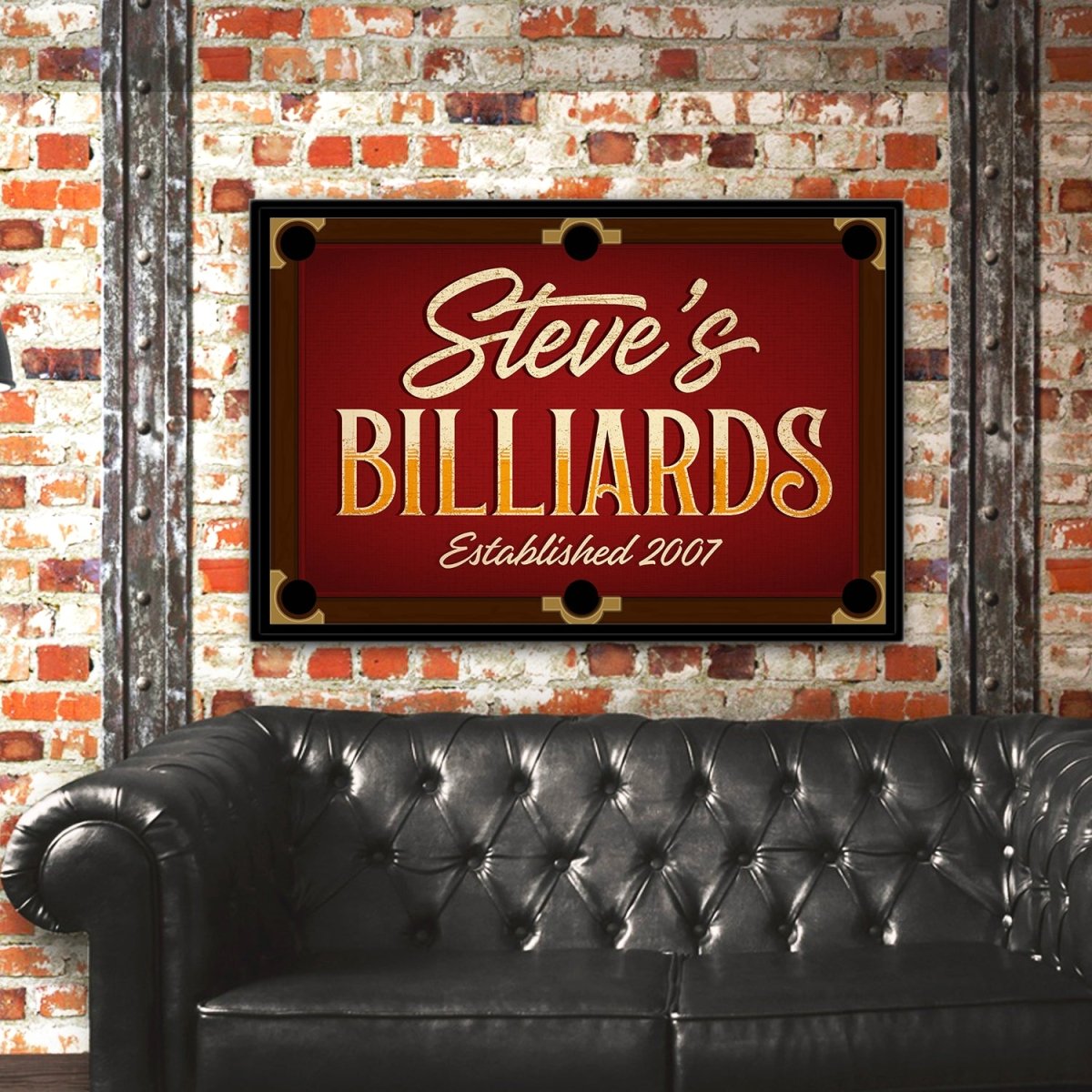 Personalized Billiards Sign | Pool Table Sign - Pretty Perfect Studio