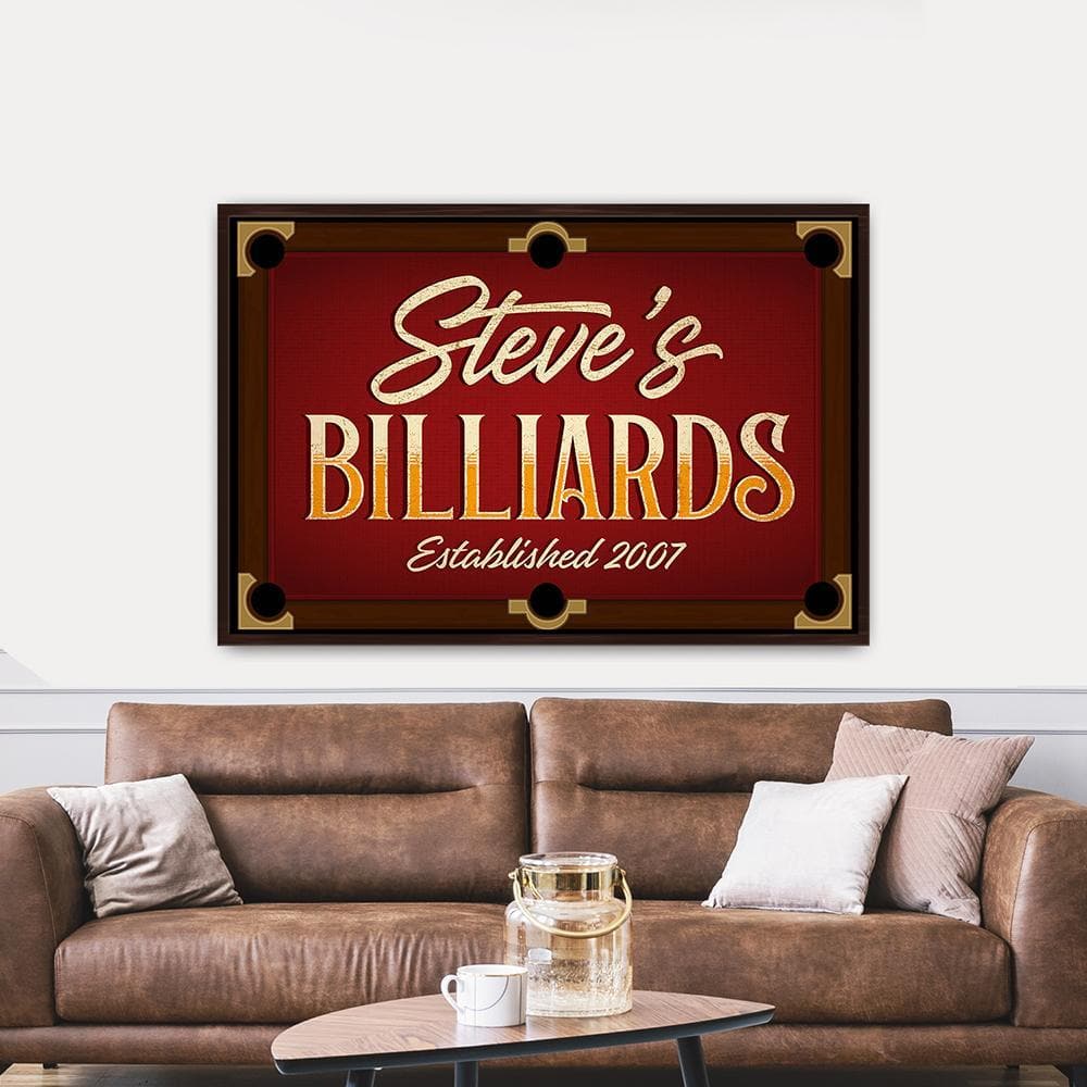 Personalized Billiards Sign | Pool Table Sign - Pretty Perfect Studio