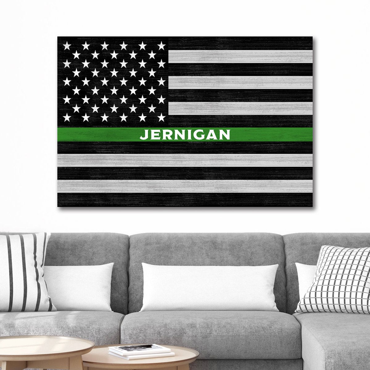 Personalized Border Patrol Sign Above Couch - Pretty Perfect Studio