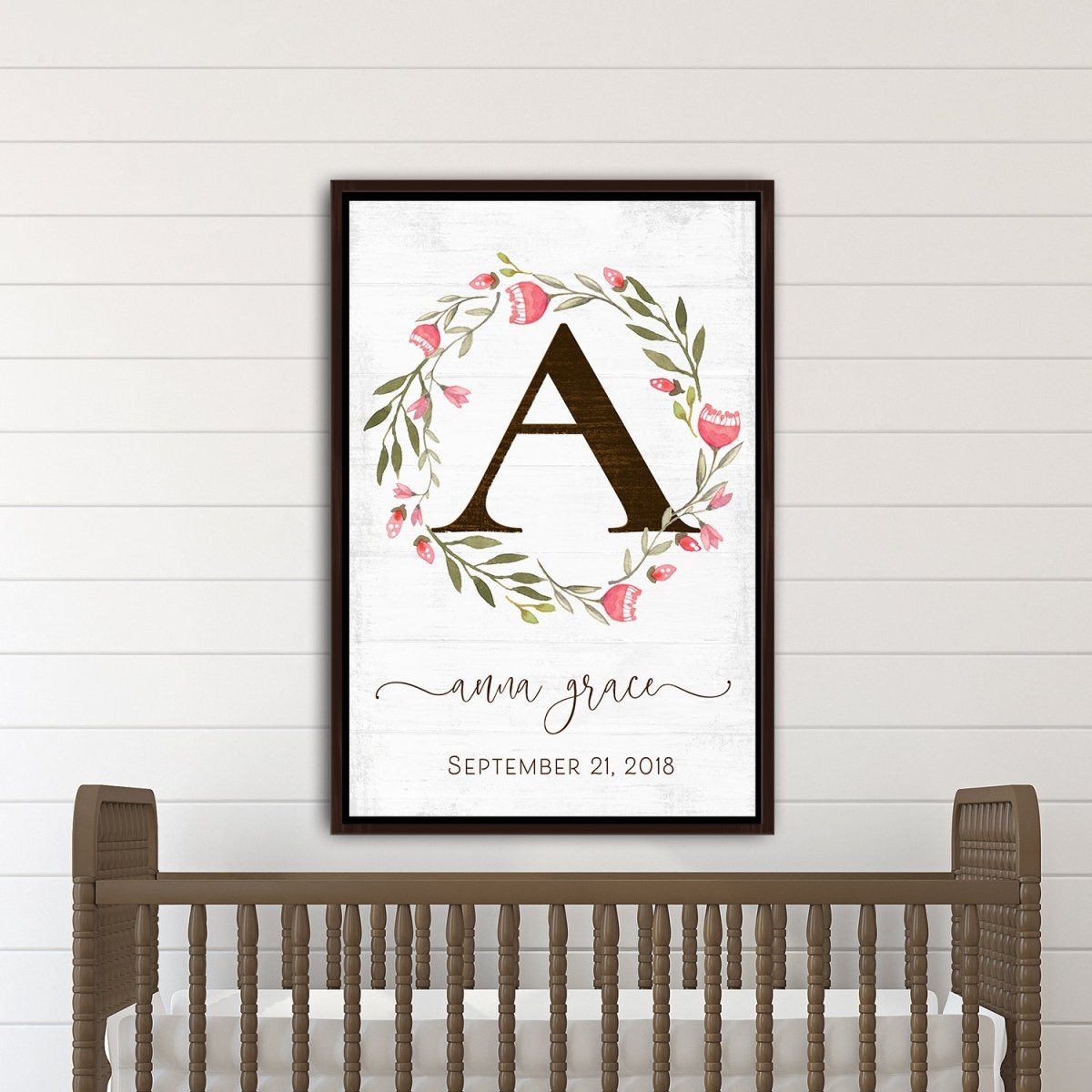 Baby Girl Personalized Name Sign Canvas Wall Art for the Nursery Room - Pretty Perfect Studio