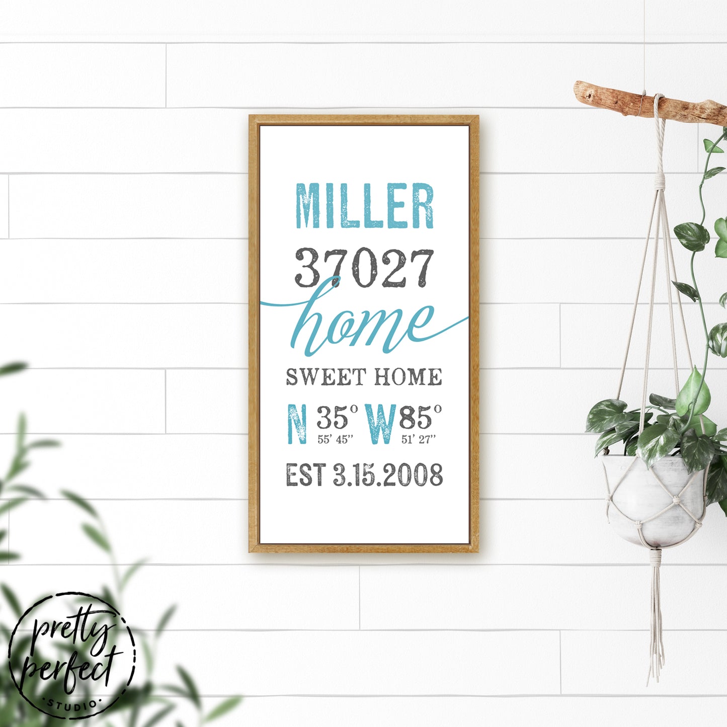 Custom Location Sign With Name and Zip Code - Pretty Perfect Studio