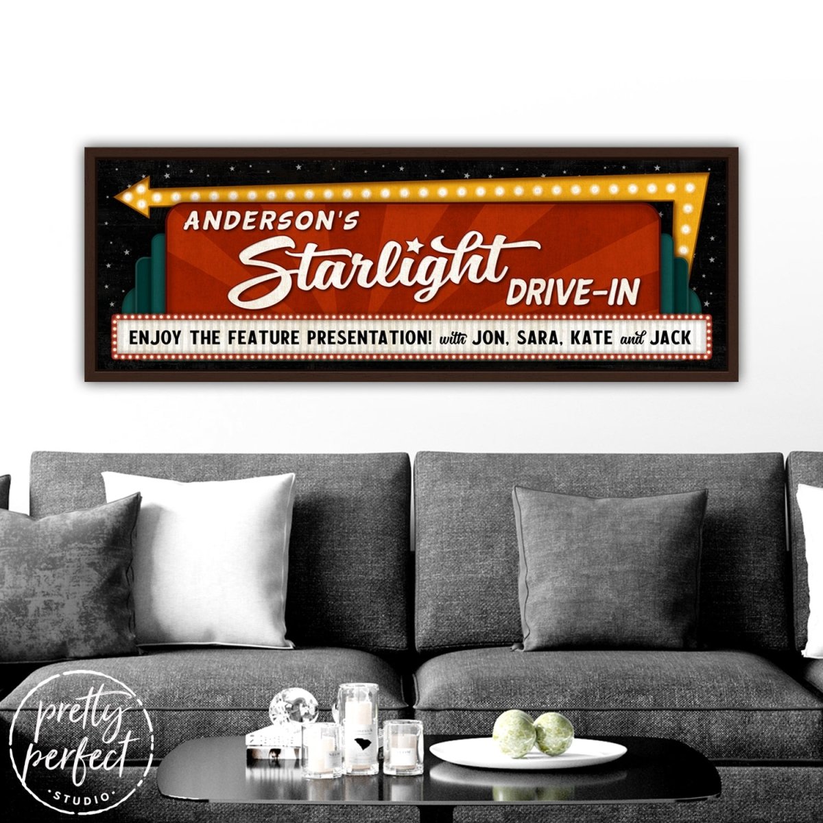 Personalized Drive In Movie Sign, Drive-In Theater Arrow Sign, Drive In Movie Painting Customized