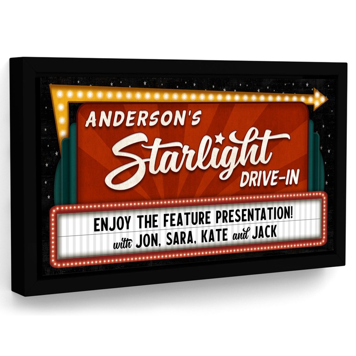 Personalized Drive In Movie Sign, Drive-In Theater Arrow Sign, Drive In Movie Painting Customized