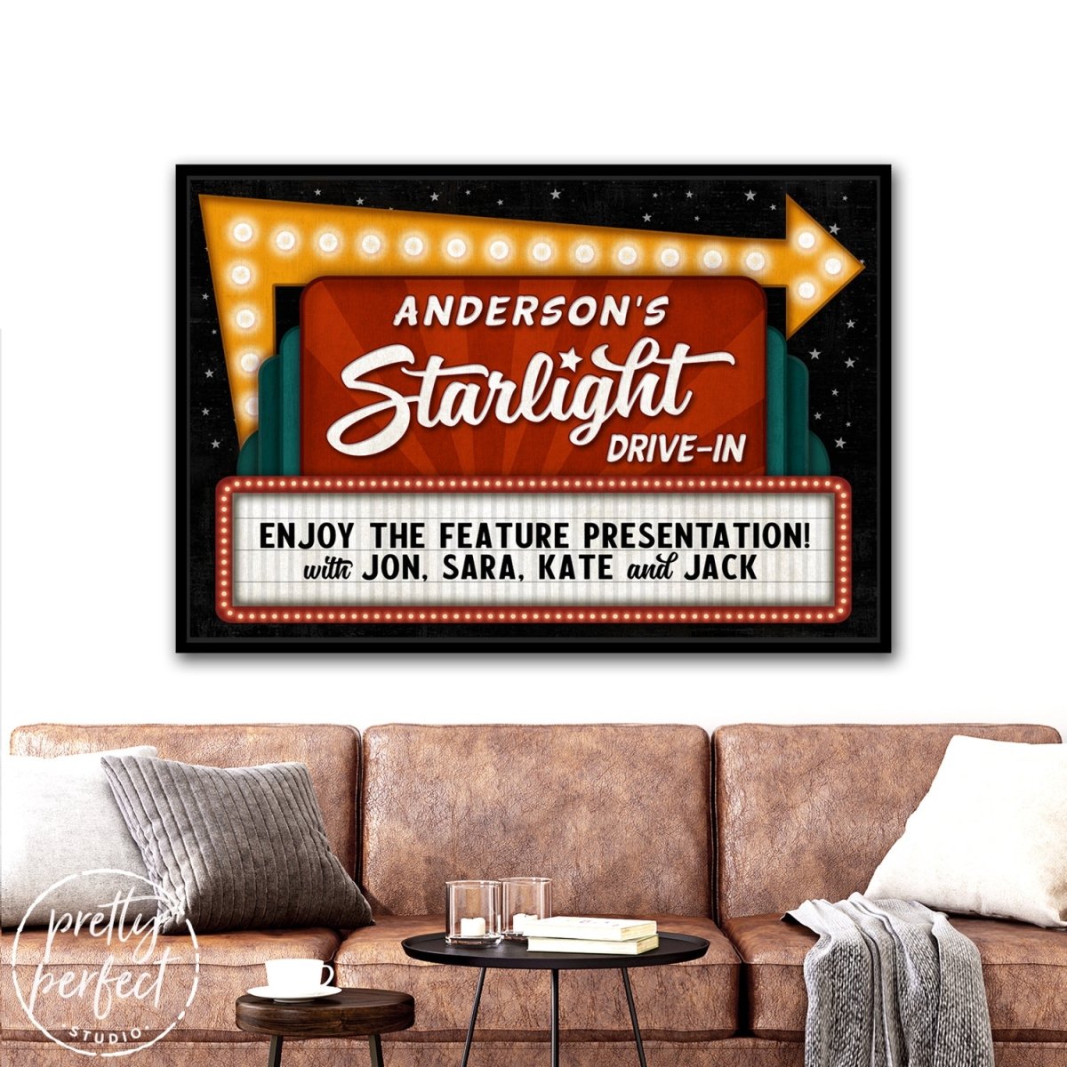 Personalized Drive In Movie Sign, Drive-In Theater Arrow Sign, Drive In Movie Painting Customized