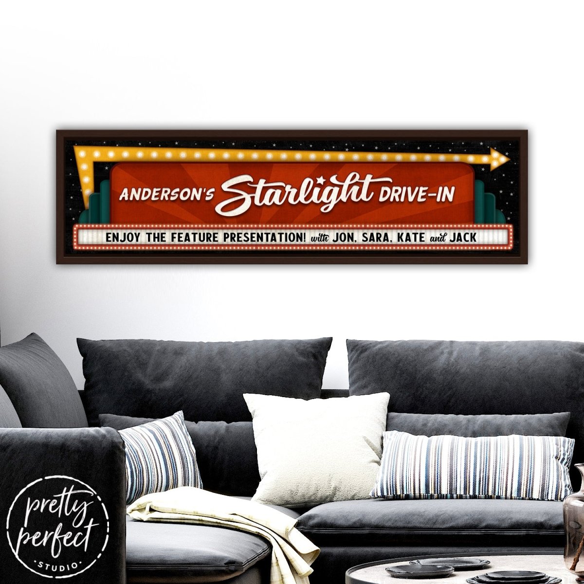 Personalized Drive In Movie Sign, Drive-In Theater Arrow Sign, Drive In Movie Painting Customized