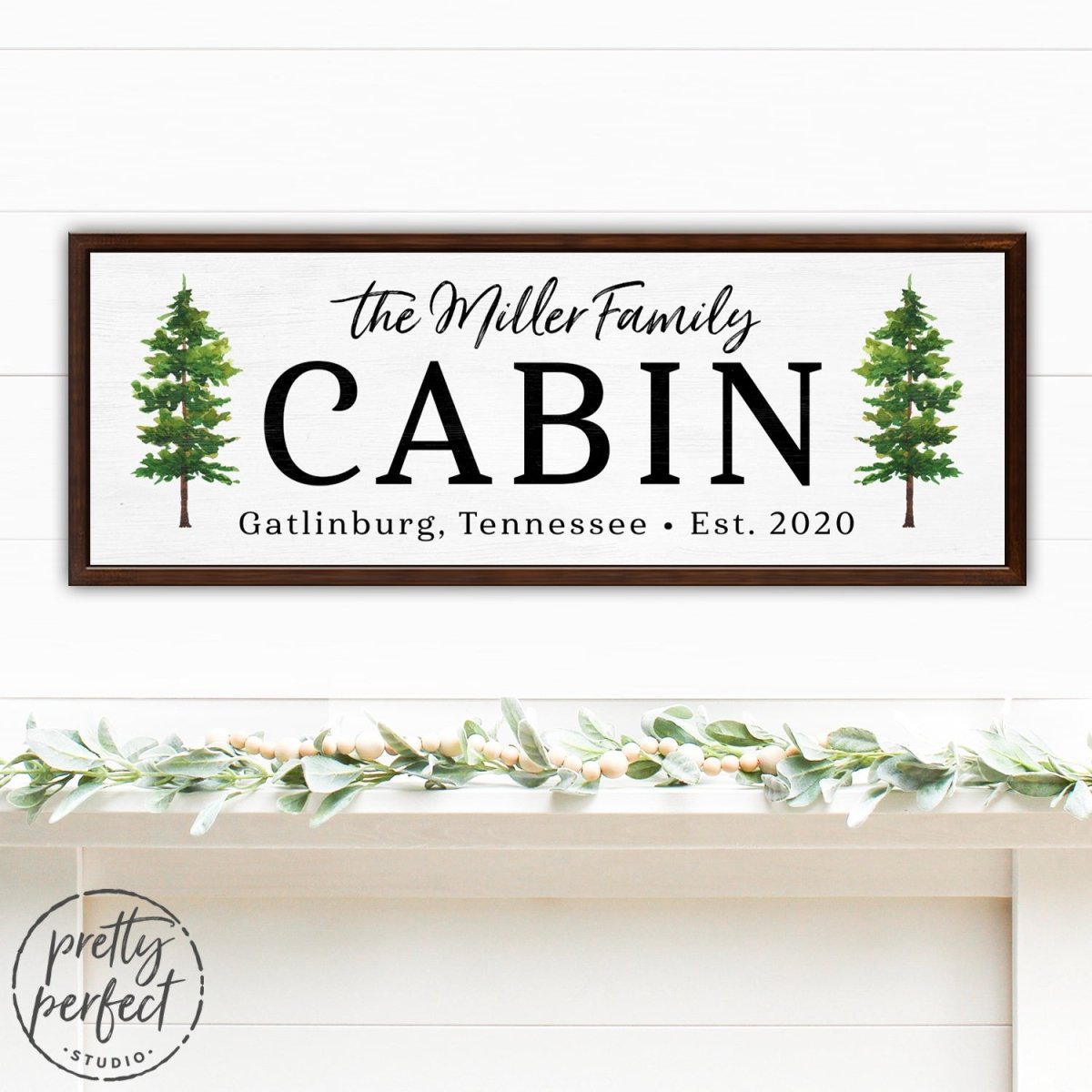 Personalized Family Cabin Sign Hanging in Home - Pretty Perfect Studio
