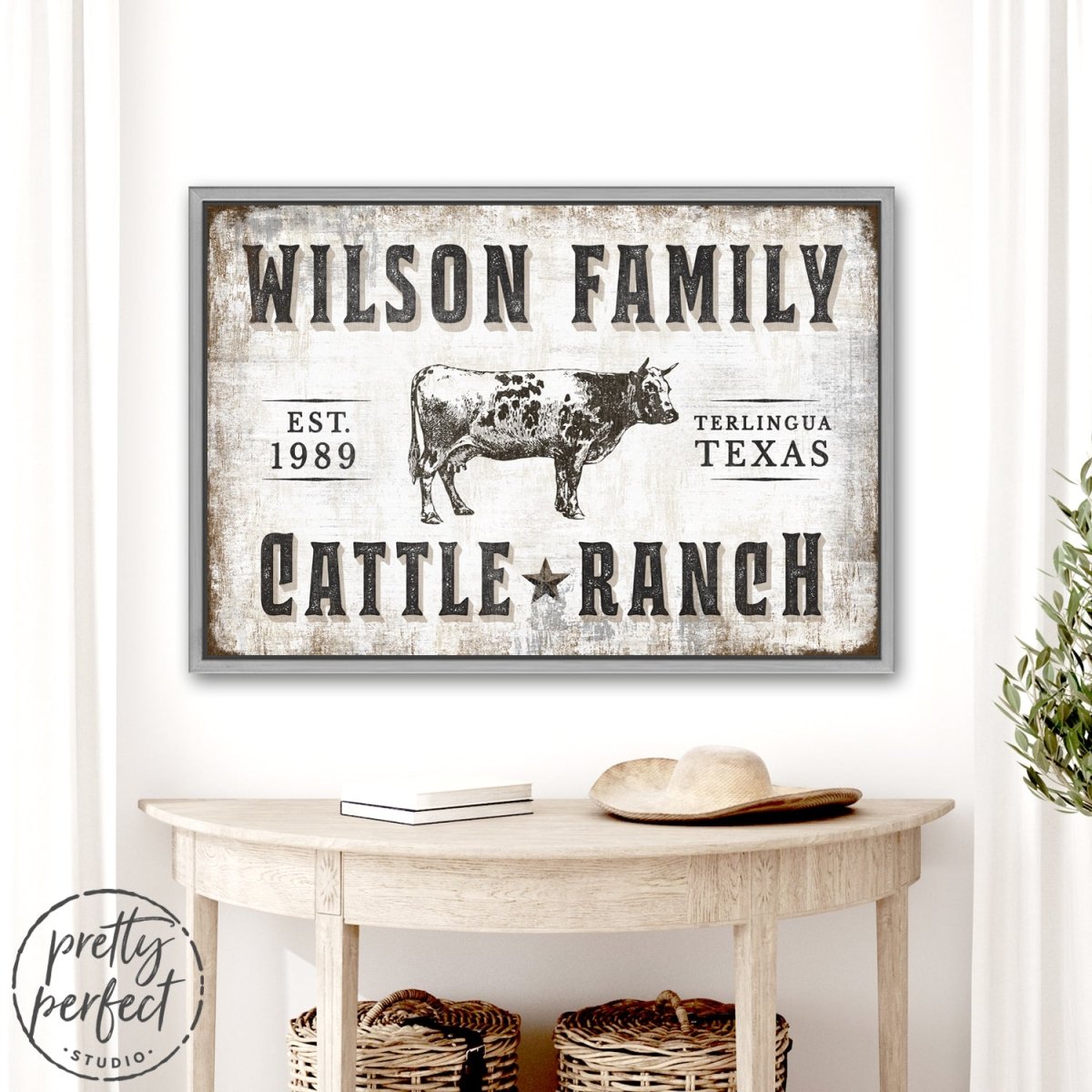 Personalized Family Cattle Ranch Name Sign