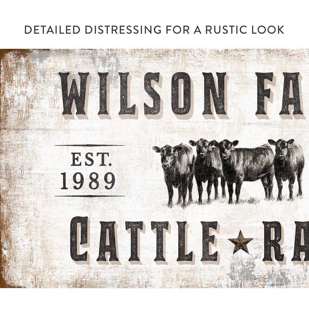 Personalized Family Cattle Ranch Name Sign