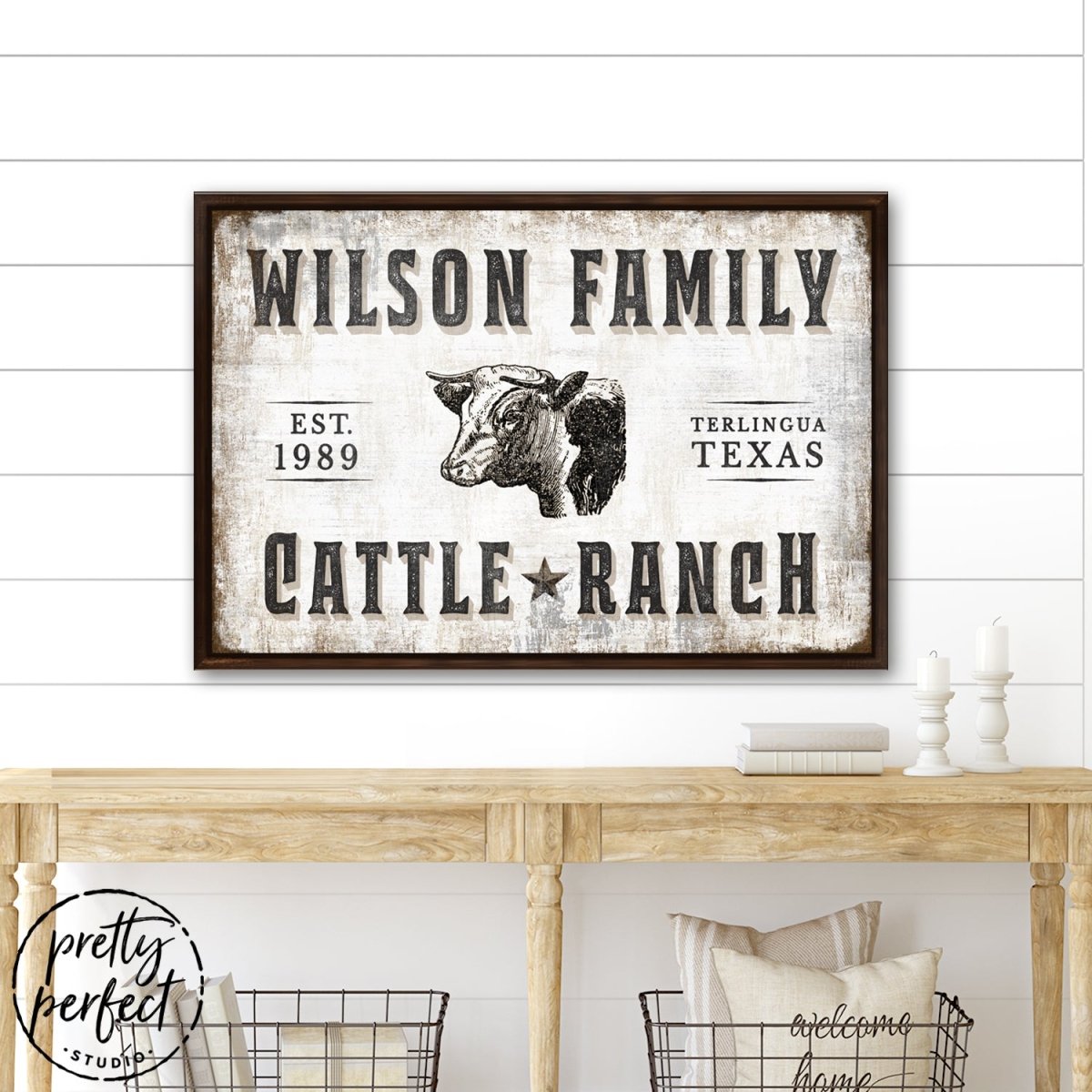 Personalized Family Cattle Ranch Name Sign