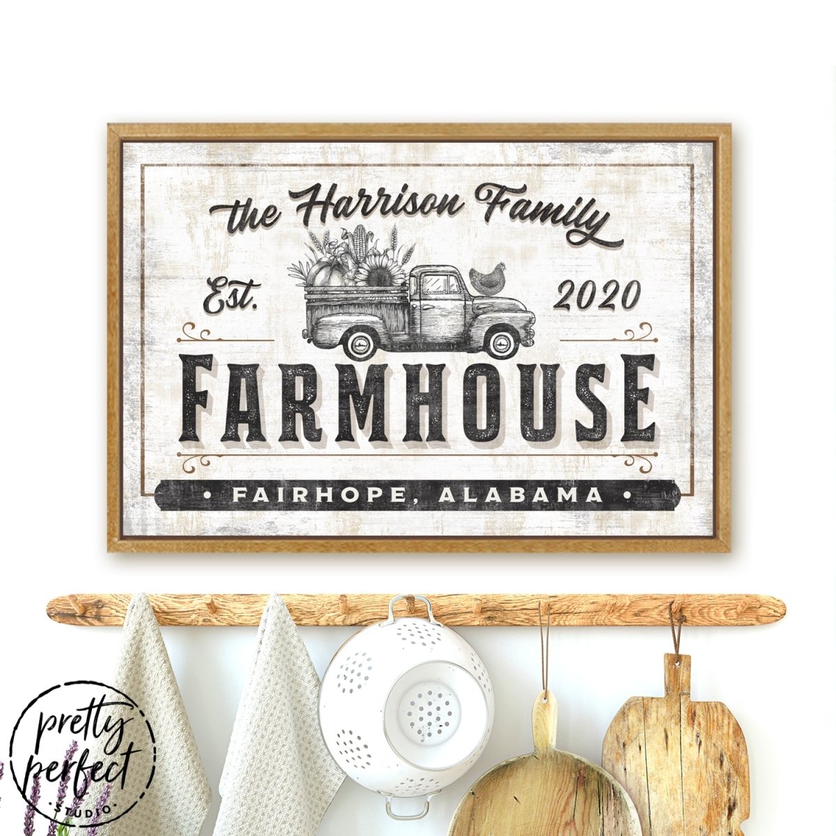 Personalized Family Farmhouse Sign - Pretty Perfect Studio
