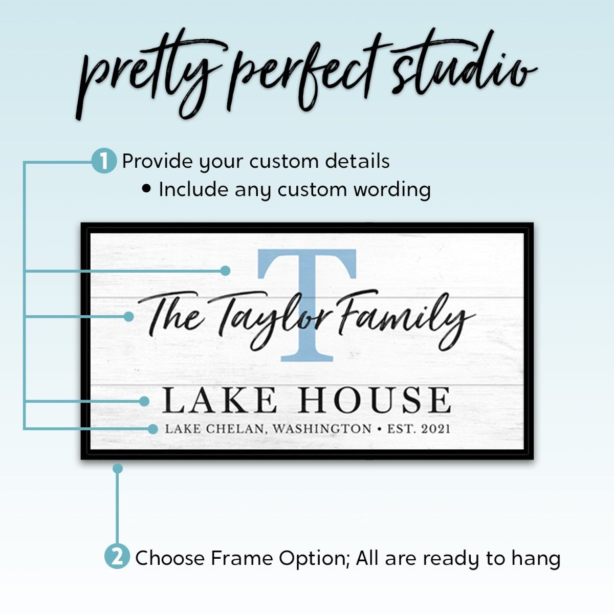 Personalized Family Monogram Vacation Lake House Sign