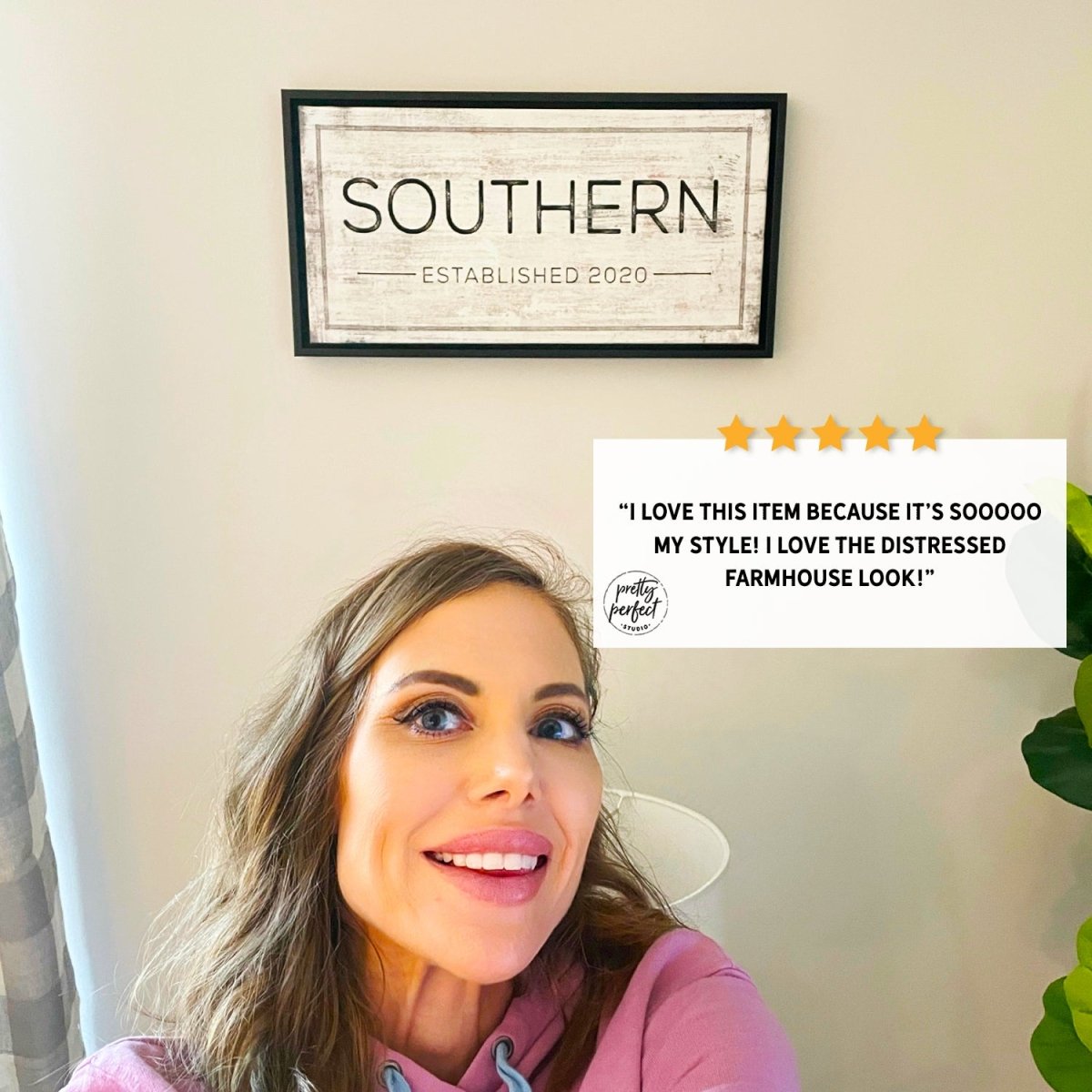 Customer product review for personalized family name established sign by Pretty Perfect Studio