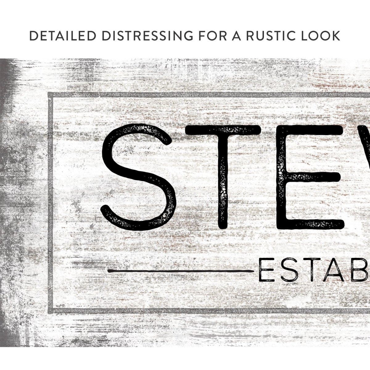 Personalized Family Name Established Sign With Distressed Modern Rustic Look - Pretty Perfect Studio