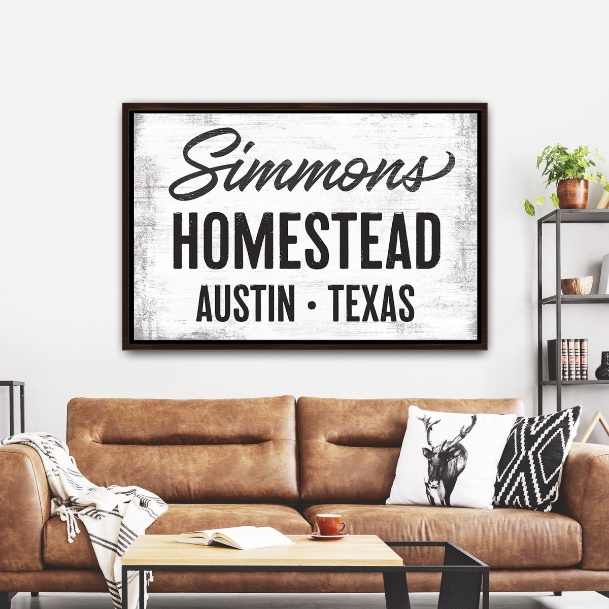 Personalized Family Name Signs Above Couch - Pretty Perfect Studio