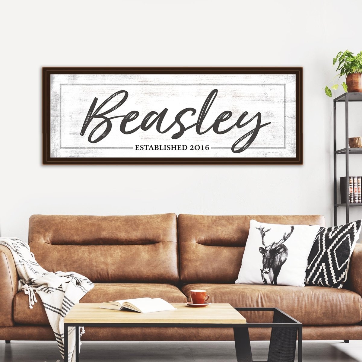 Personalized Family Sign Above Couch - Pretty Perfect Studio