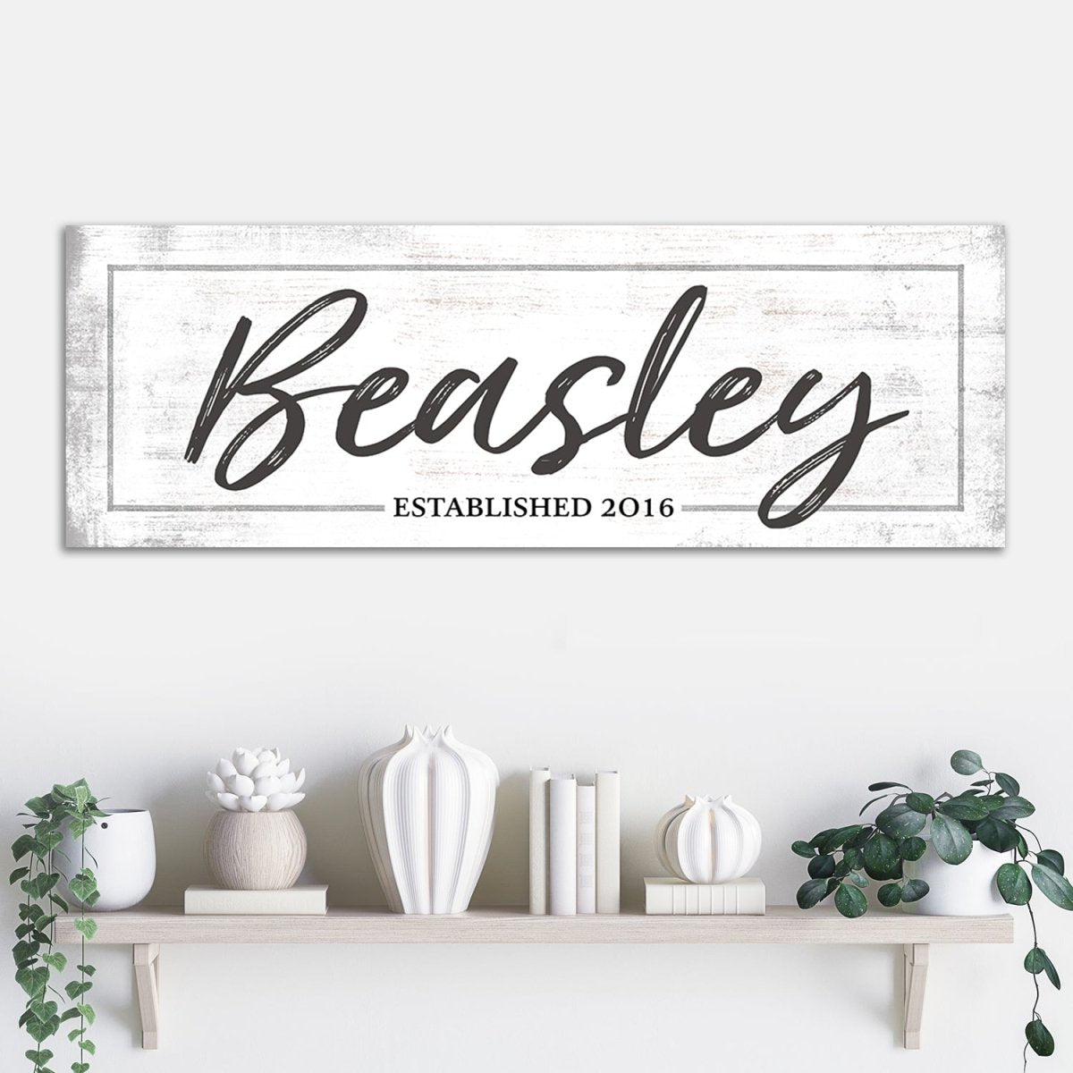 Personalized Family Sign Above Shelf - Pretty Perfect Studio